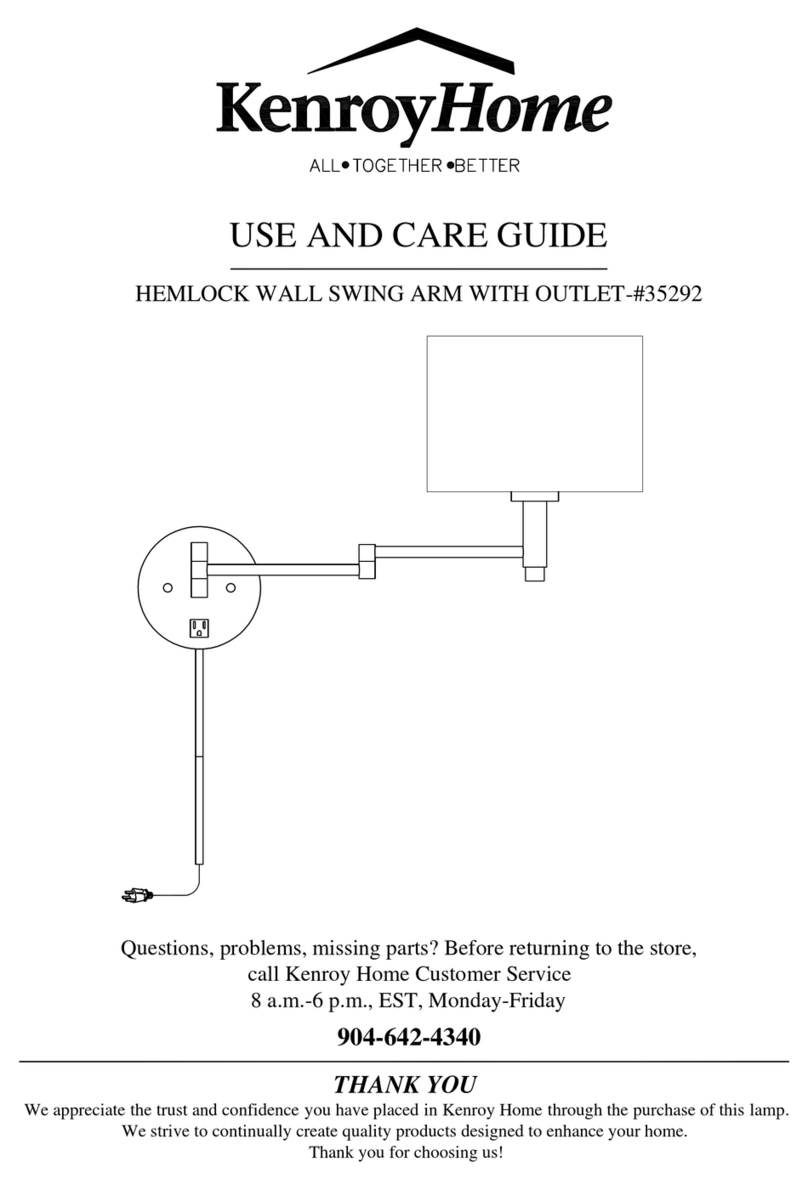 Kenroy Home HEMLOCK Use and care guide