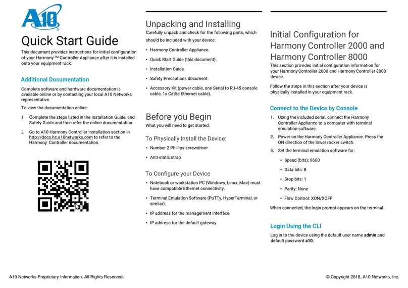 A10 Networks Harmony 2000 quick start guide