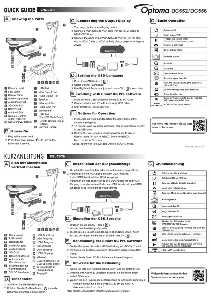 Optoma DC552 User manual