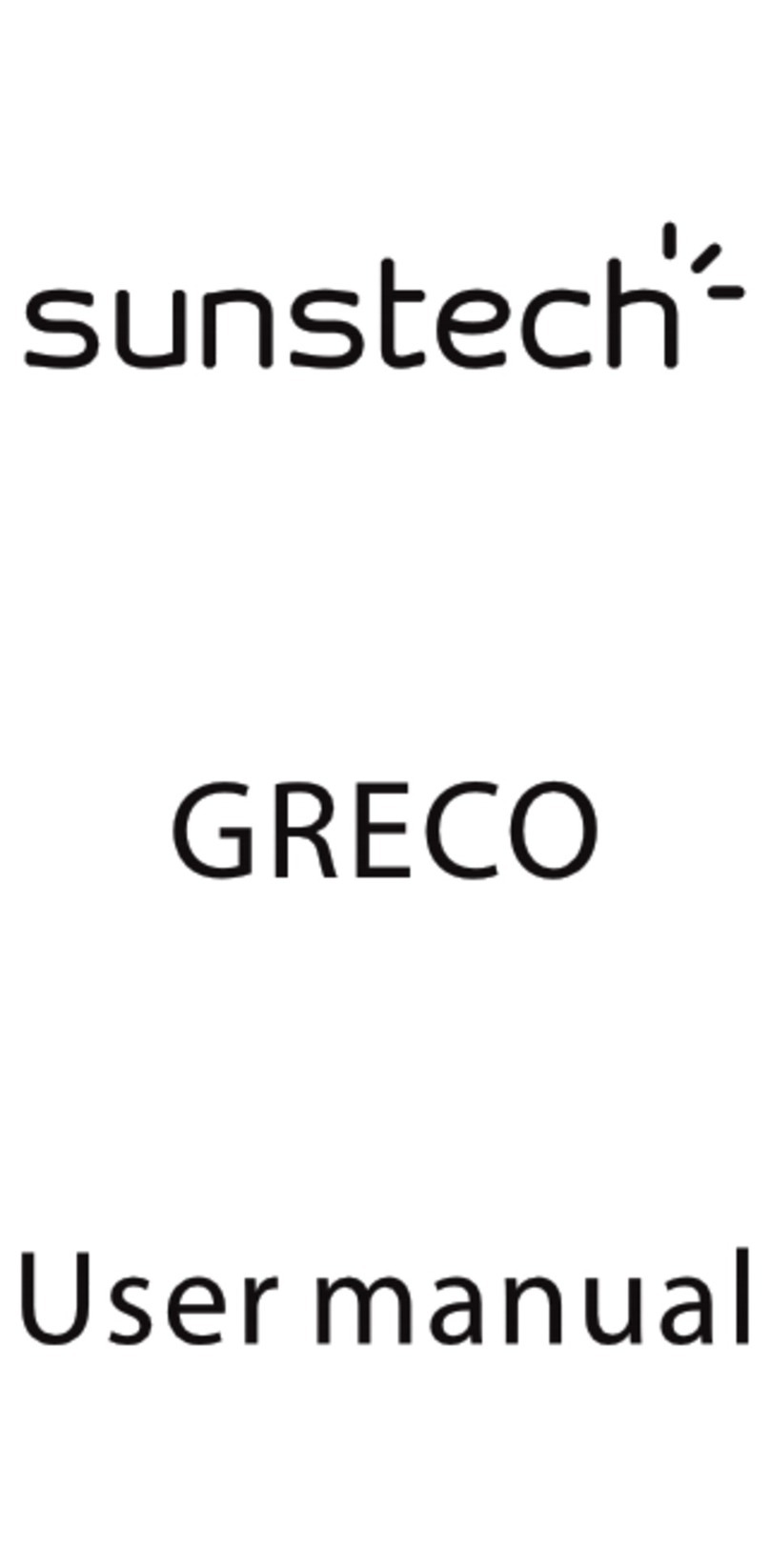 Sunstech GRECO User manual Sunstech GRECO User manual