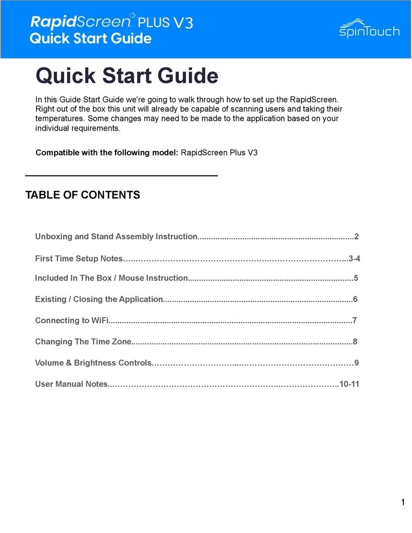 SpinTouch RapidScreen PLUS V3 quick start guide