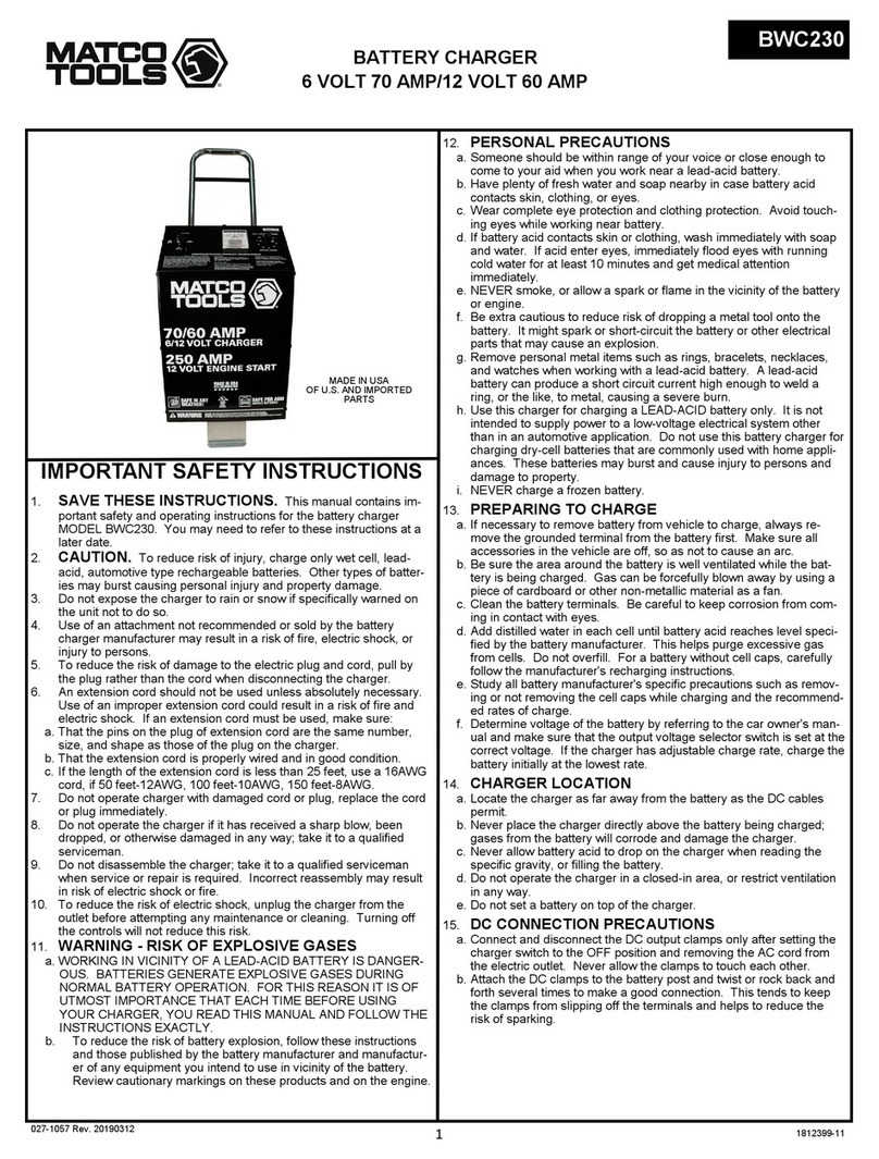 Matco Tools BWC230 instruction manual