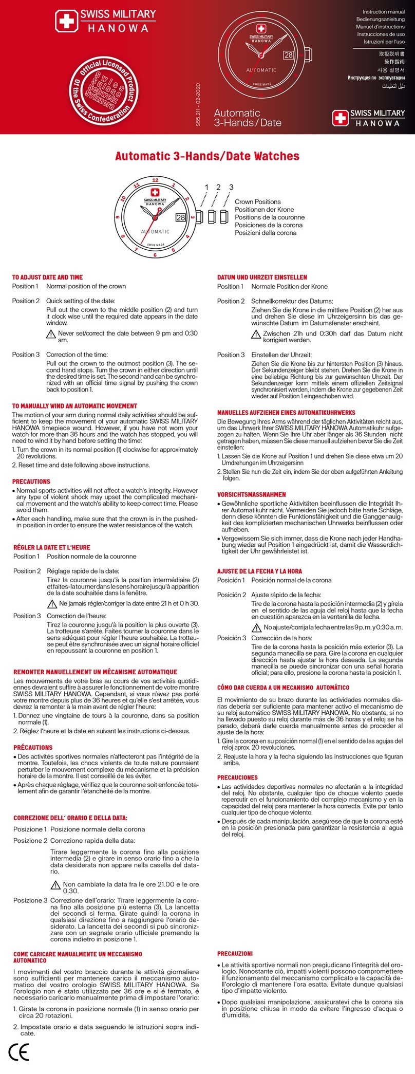 Swiss Military Hanowa ACE CHRONO instruction manual