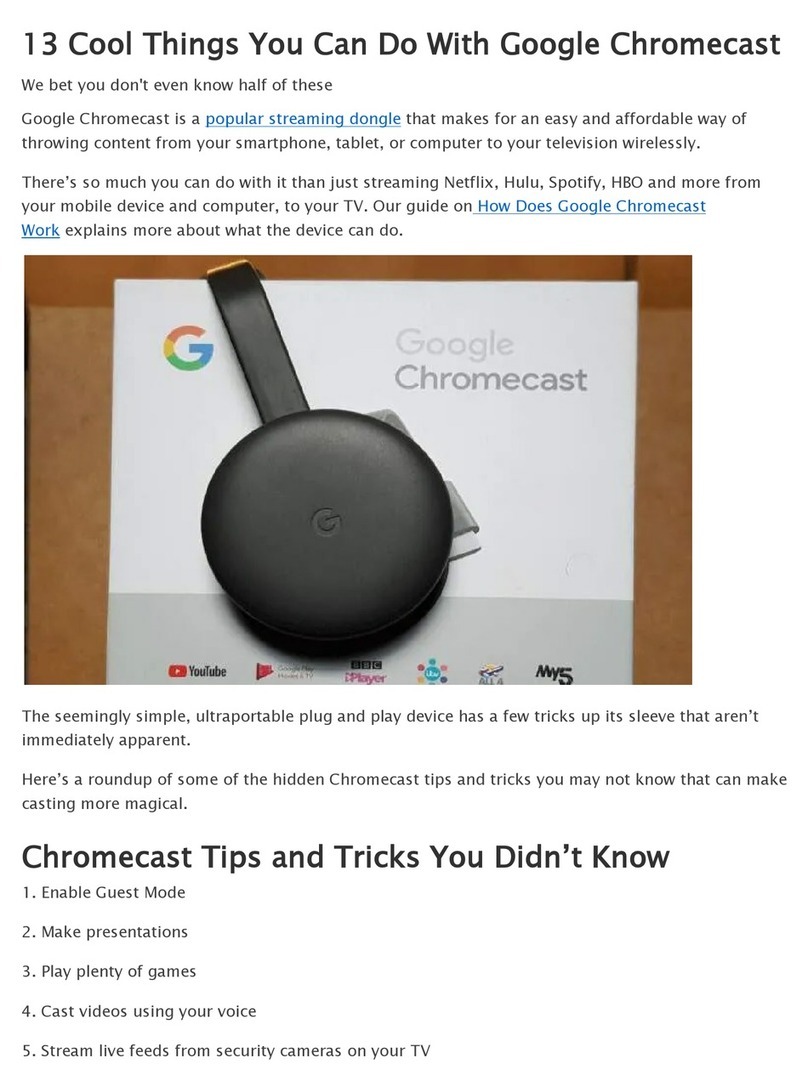 Google Chromecast quick start guide