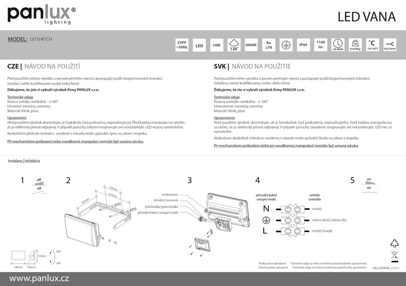 Panlux LV15HP/CH instructions