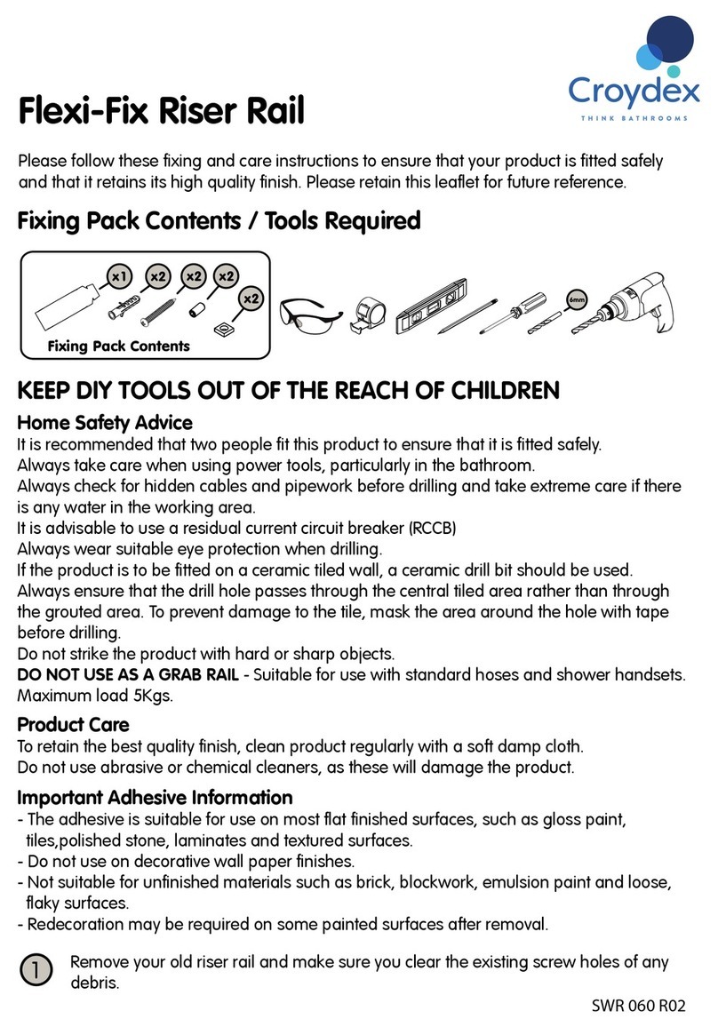 Croydex Flexi-Fix Riser Rail AM182041 Fixing and care instructions Croydex Flexi-Fix Riser Rail AM182041 Fixing and care instructions