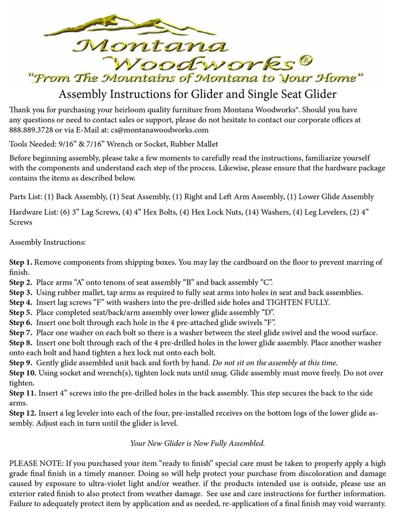 Montana Woodworks Glacier Glider Assembly instructions