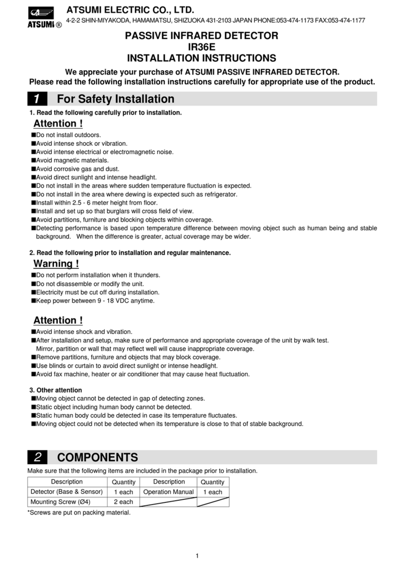 Atsumi Electric IR36E installation instructions Atsumi Electric IR36E installation instructions