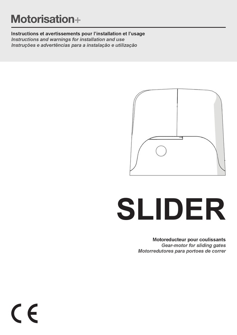 Motorisation+ SLIDER SLD400LED Instructions and warnings for installation and use