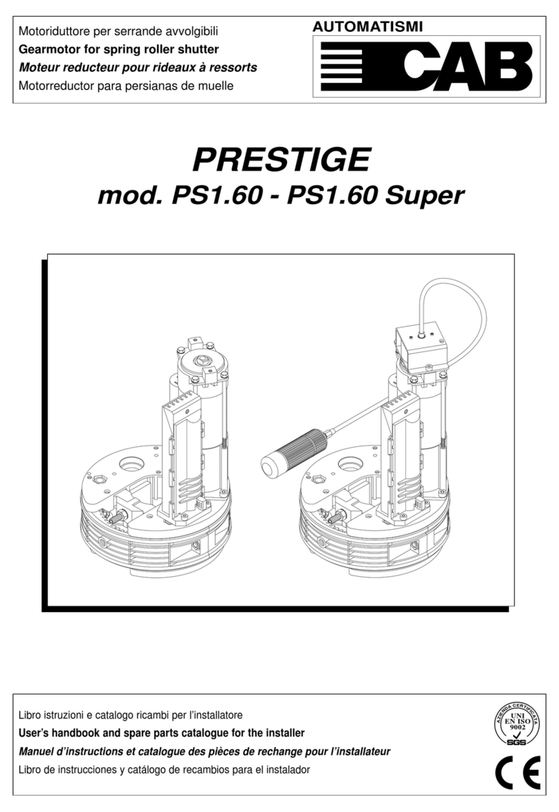 Automatismi CAB PRESTIGE PS1.60 Installer manual