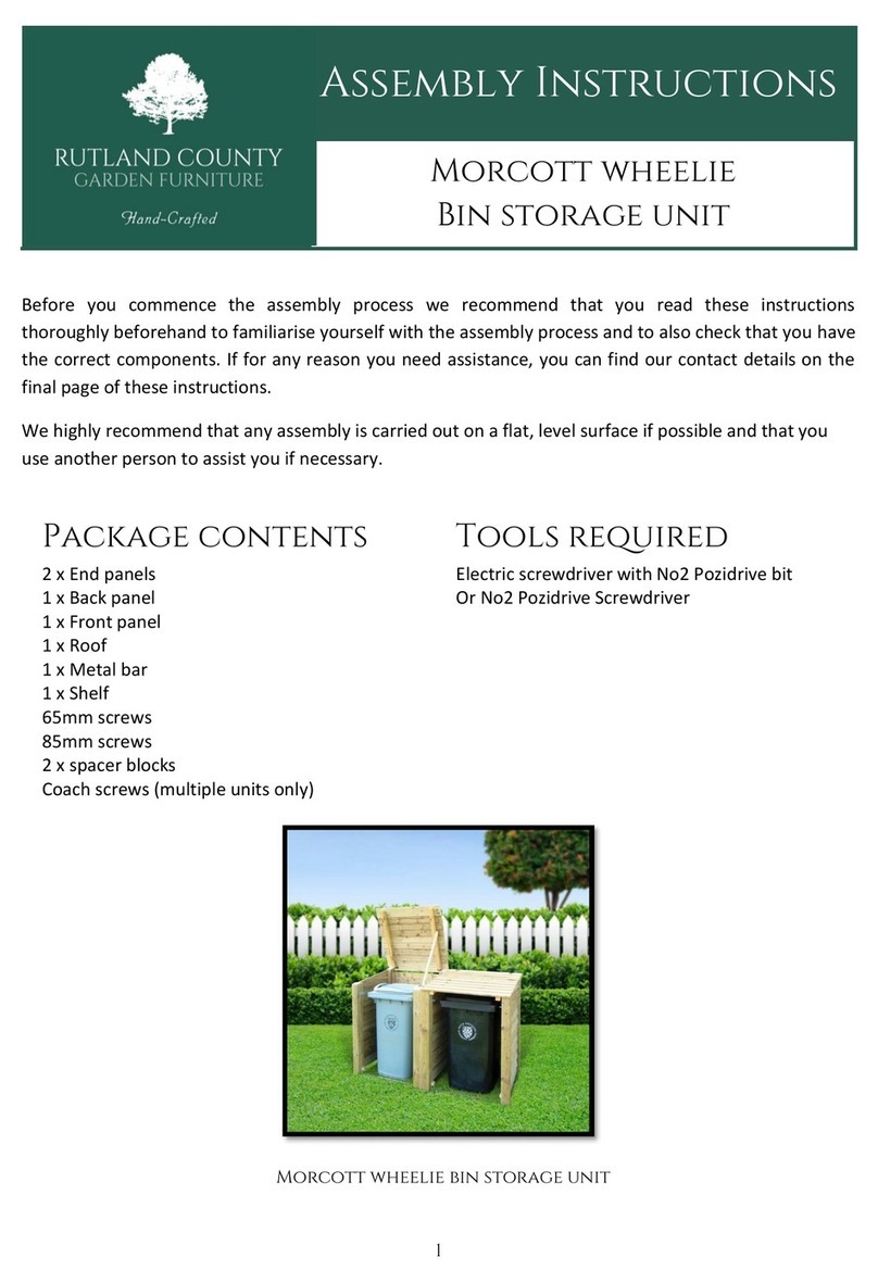 Rutland County Garden Furniture MORCOTT WHEELIE BIN STORAGE UNIT Assembly instructions