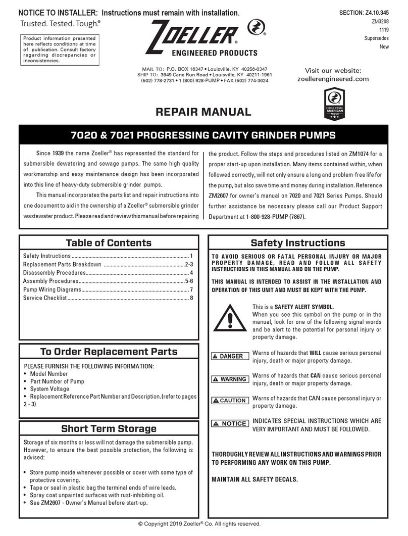Zoeller 7020 Repair manual