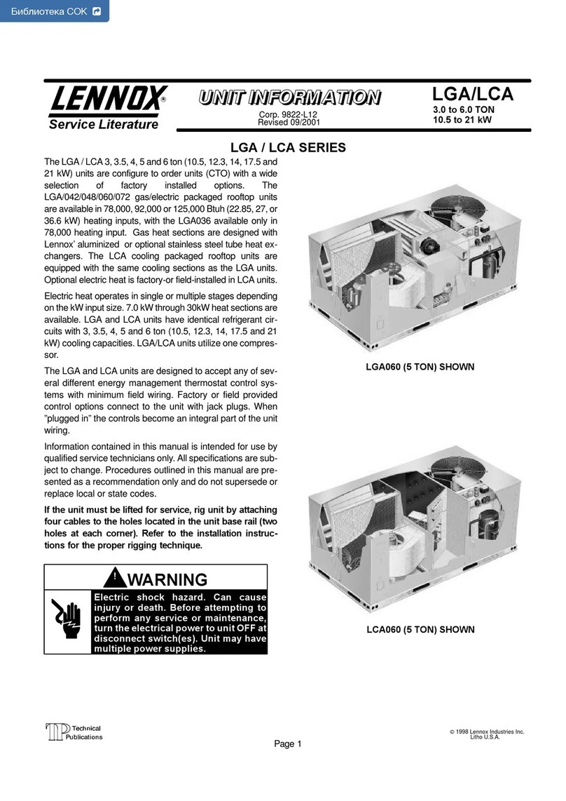 Lennox LGA Series Installation and operation manual
