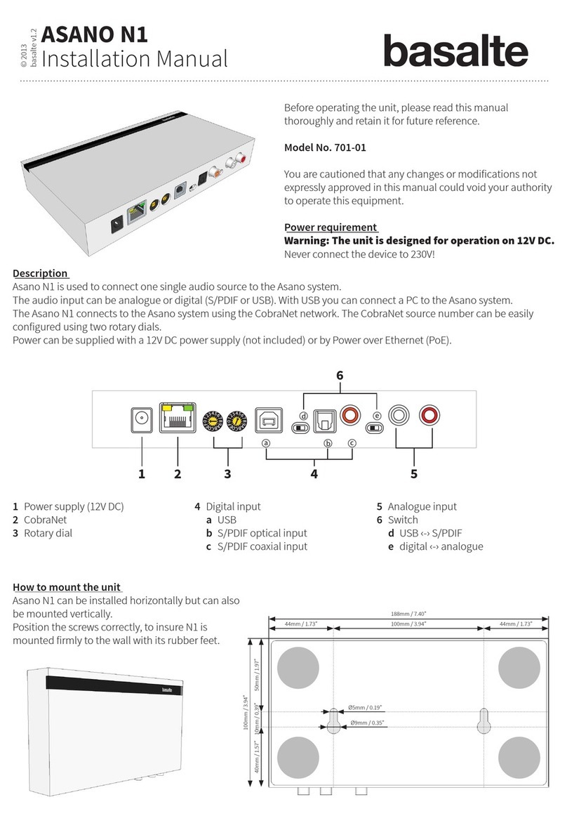 Basalte ASANO N1 installation manual