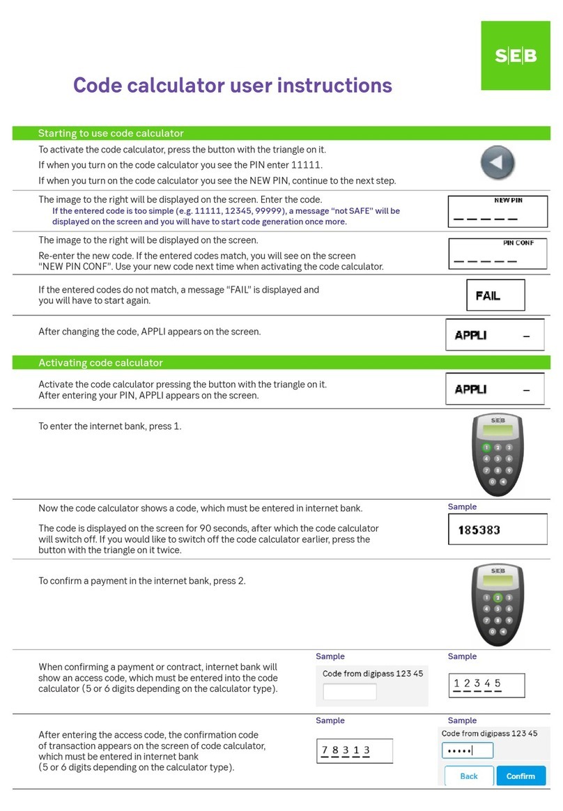 SEB Digipass 260 User manual