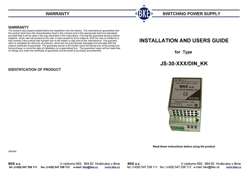 BKE JS-30- /DIN_KK Series Installation and user guide