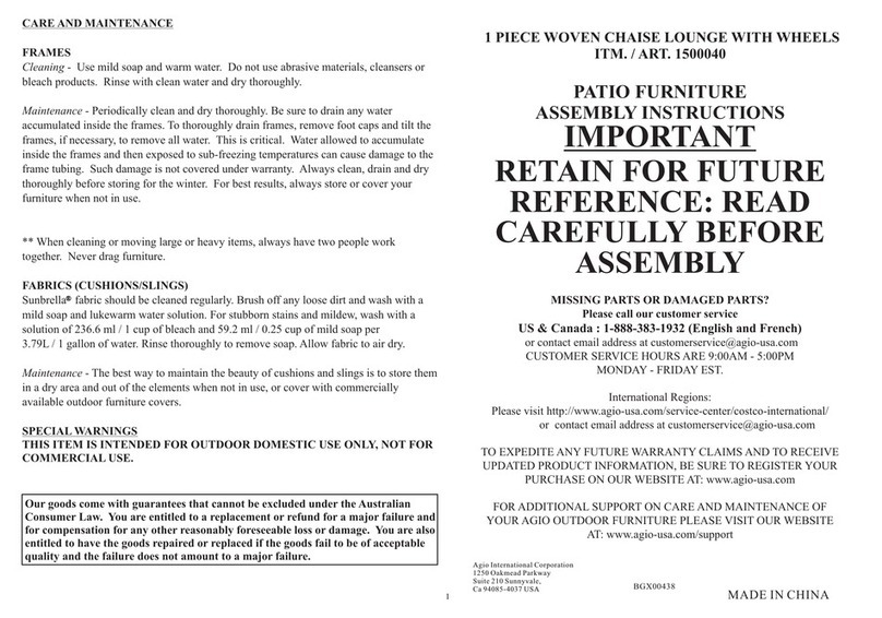 Agio 1500040 User manual