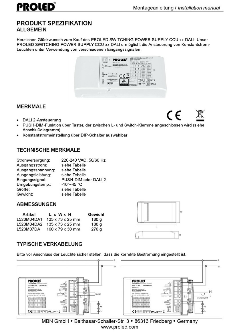 PROLED CCU DALI Series installation manual