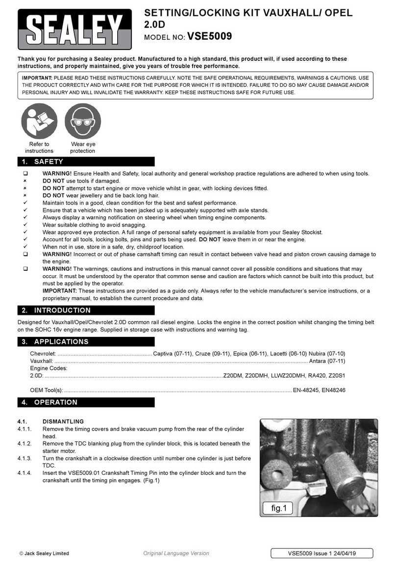 Sealey VSE5009 User manual