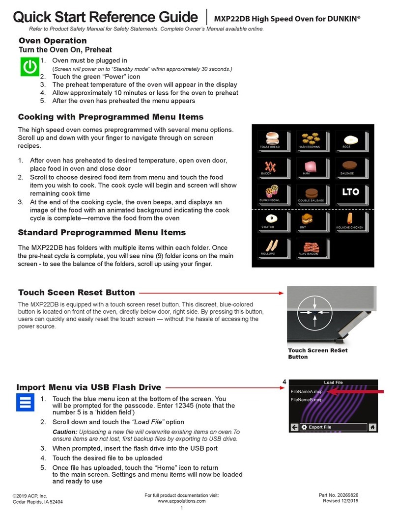 ACP DunkinMXP22DB User manual