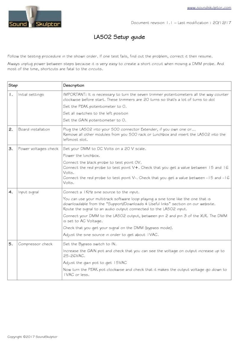 Sound Skulptor LA502 Setup guide