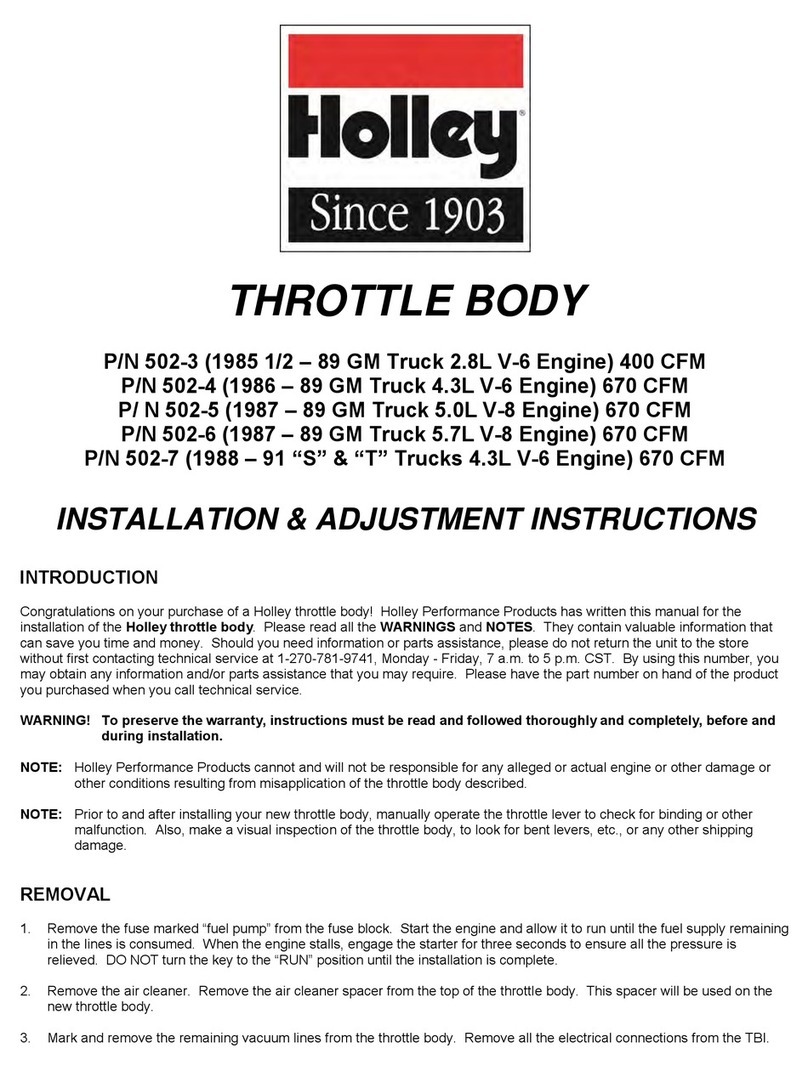 Holley 502-3 Installation & adjustment instructions