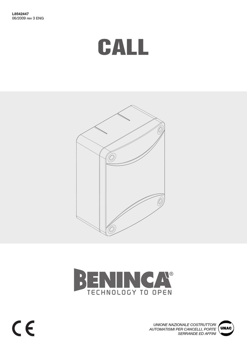 Beninca CALL User manual Beninca CALL User manual