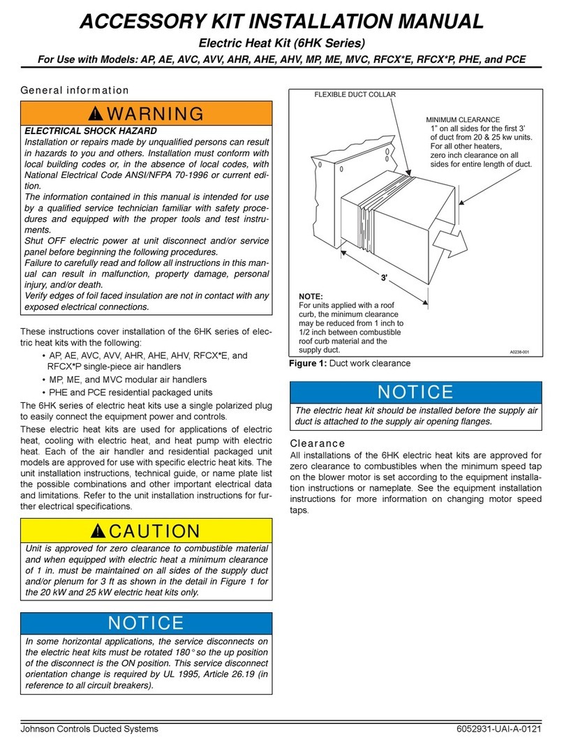 Johnson Controls 6HK Series installation manual