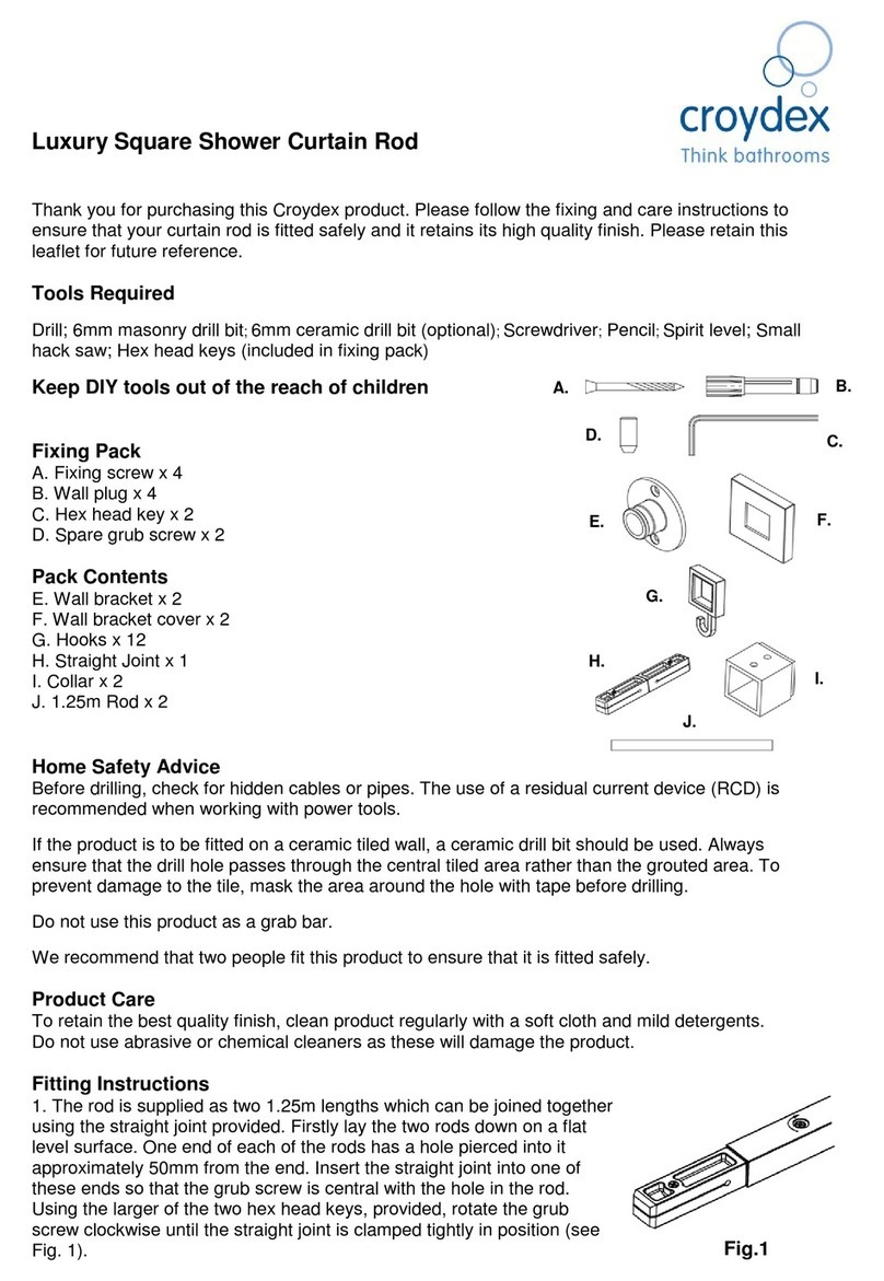 Croydex LUXURY SQUARE ROD AD116441 User manual Croydex LUXURY SQUARE ROD AD116441 User manual