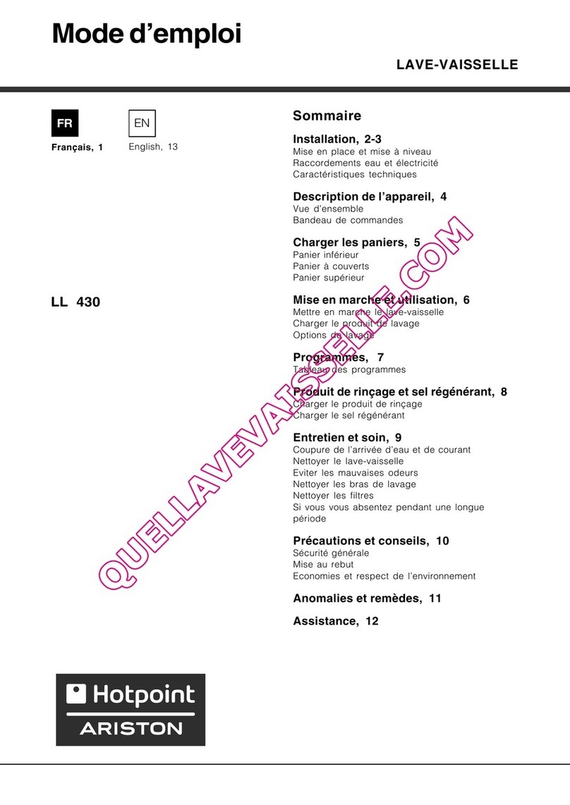 Hotpoint Ariston LL 430 Instruction booklet