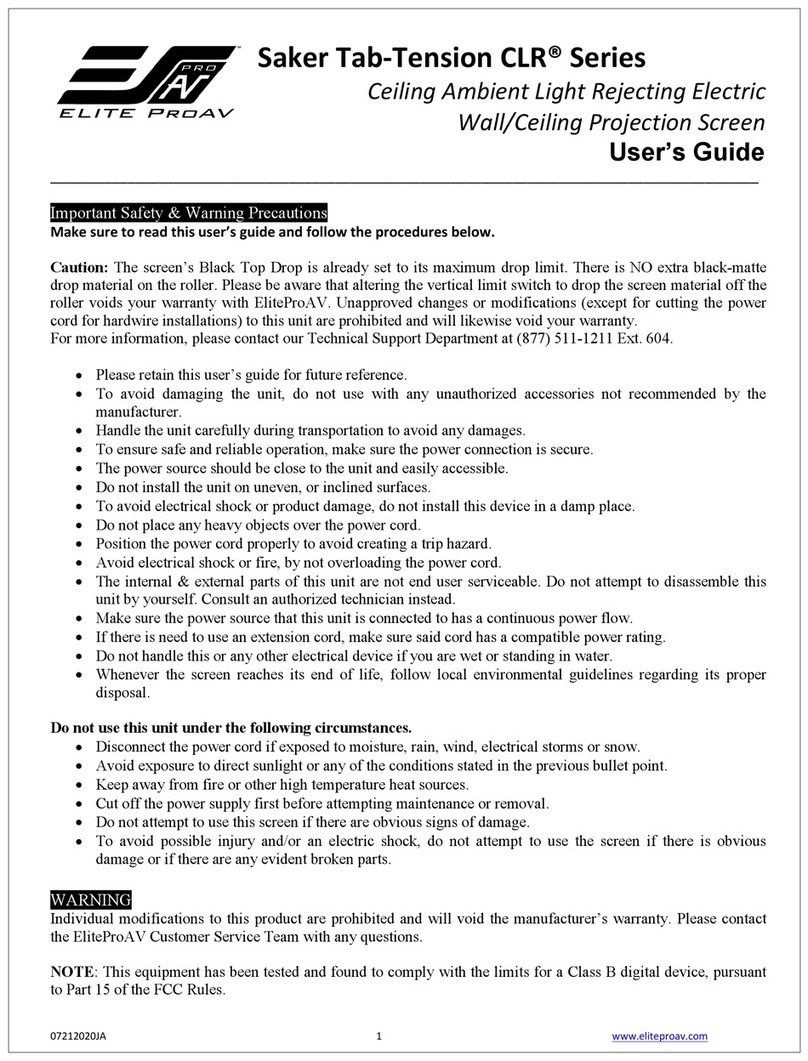 EliteProAV CLR Series User manual