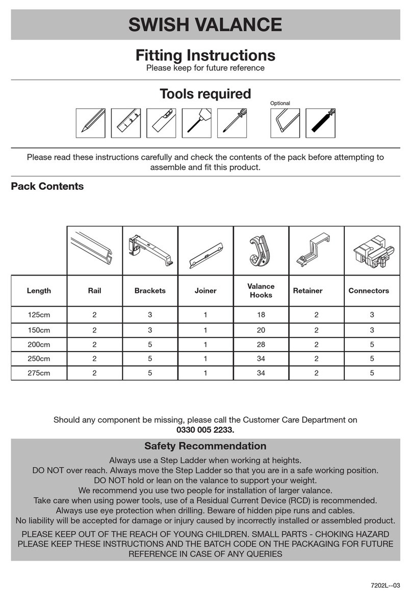 SUNFLEX SWISH VALANCE Fitting instructions