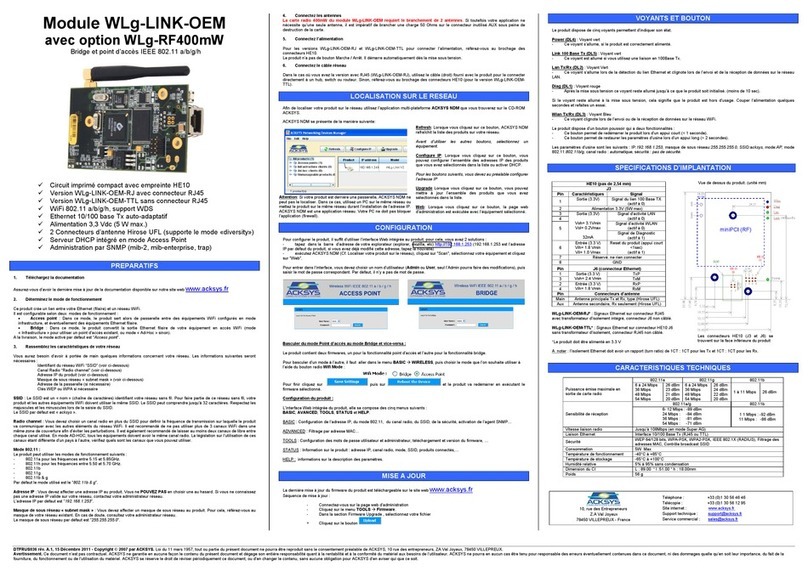 Acksys WLg-LINK-OEM User manual