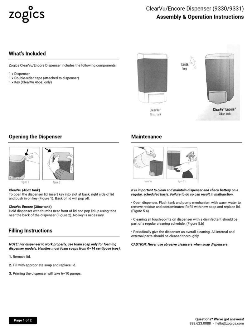 zogics ClearVu Parts list manual