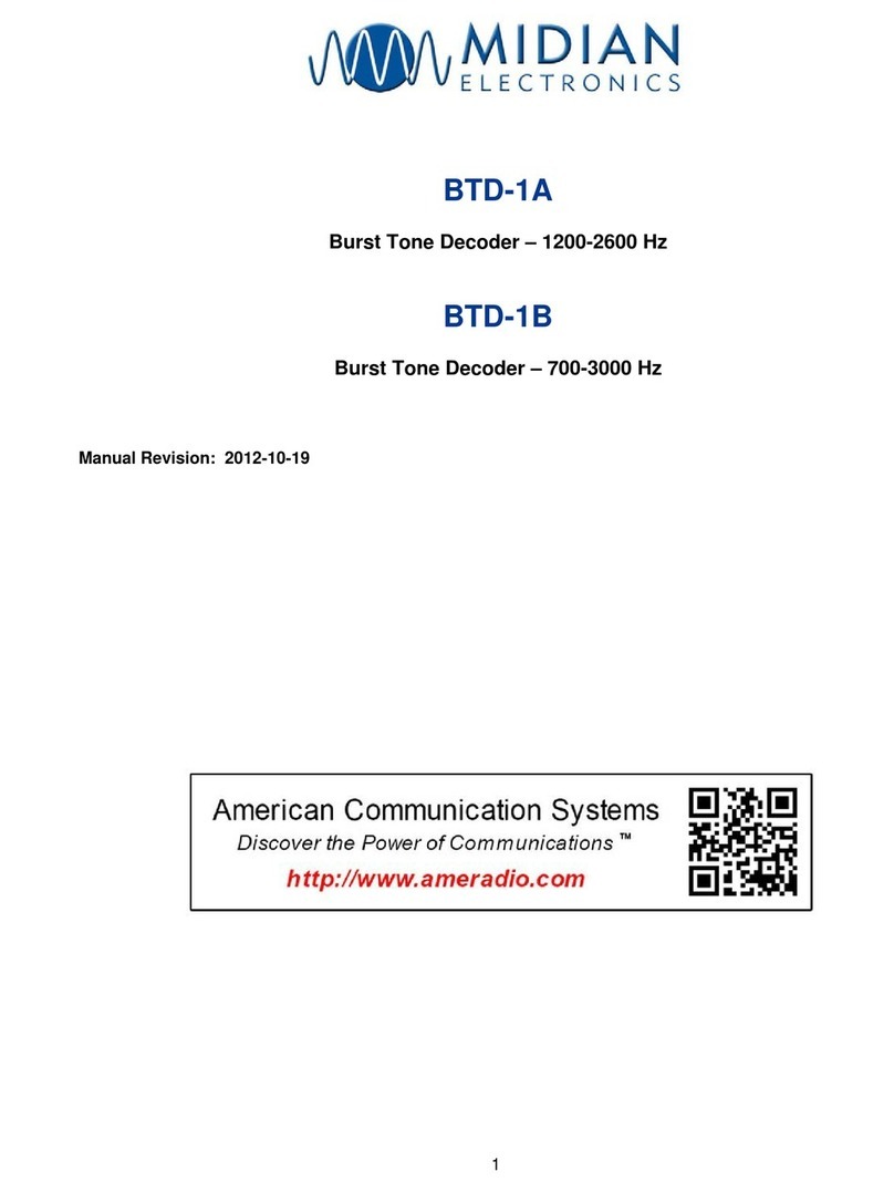 Midian Electronics BTD-1A User manual