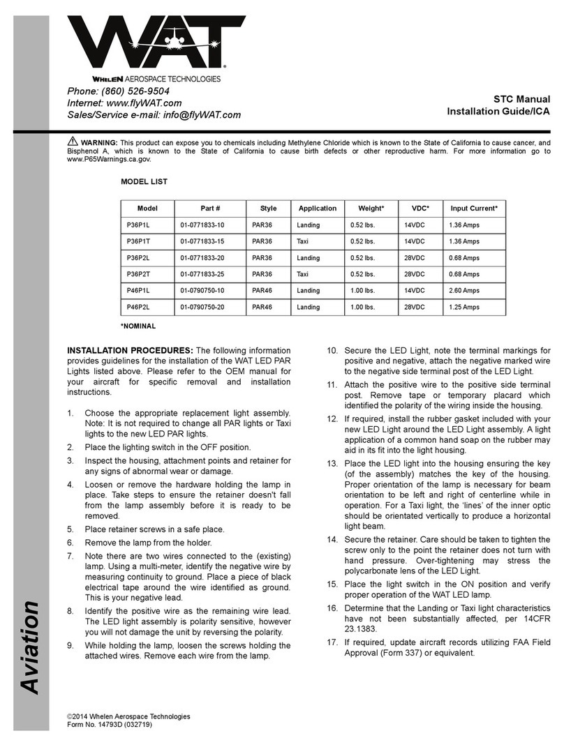 Whelen Engineering Company WAT P36P1L User manual