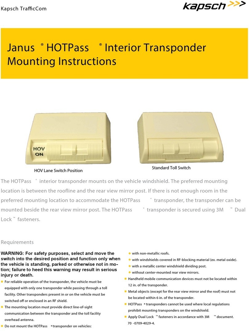 KAPSCH Janus HOTPass Mounting instructions