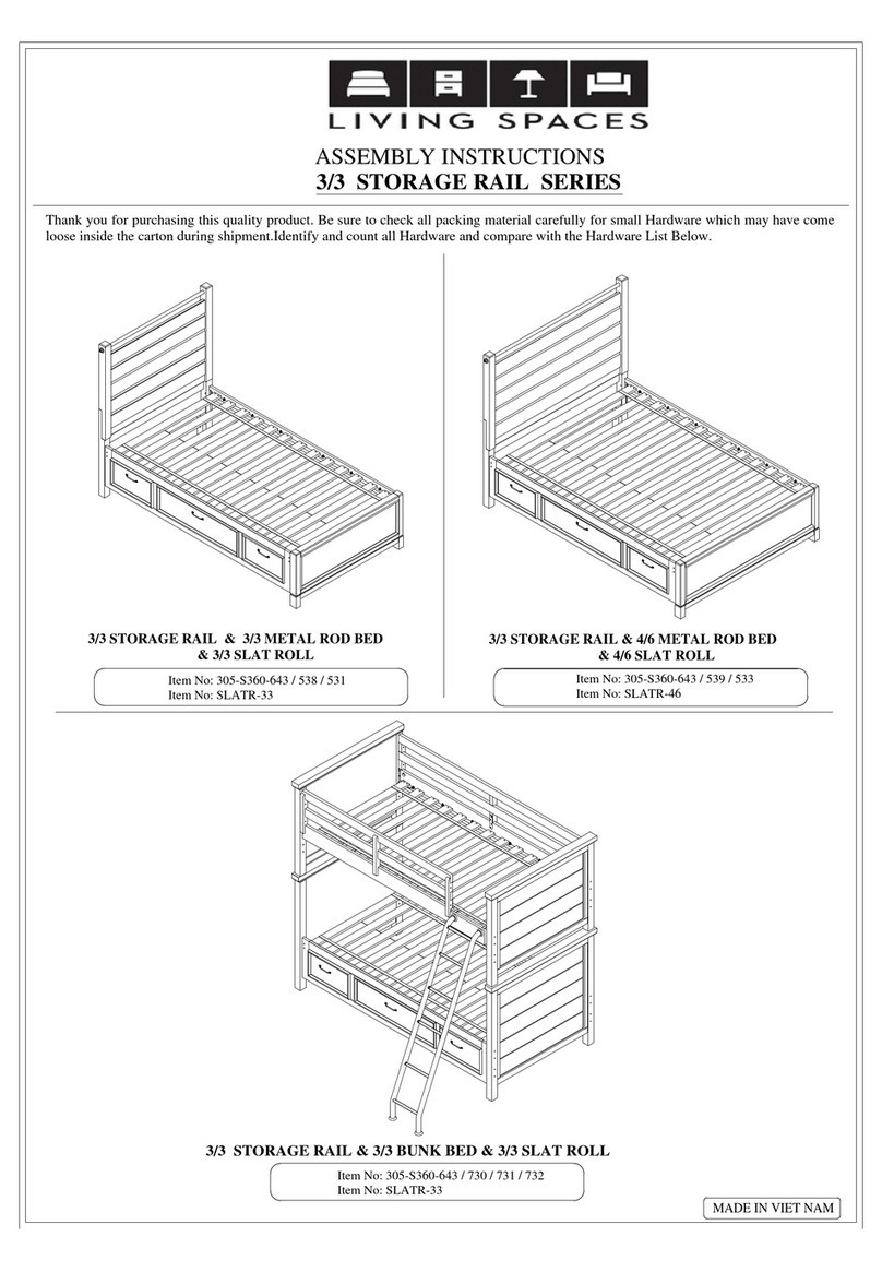 Living Spaces 3/3 STORAGE RAIL & 3/3 METAL ROD BED & 3/3 SLAT... User manual Living Spaces 3/3 STORAGE RAIL & 3/3 METAL ROD BED & 3/3 SLAT... User manual