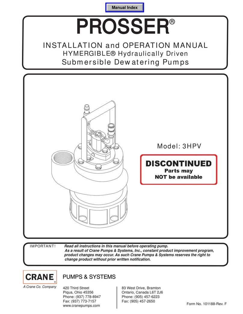 Crane Prosser Hymergible 3HPV Installation and operation manual