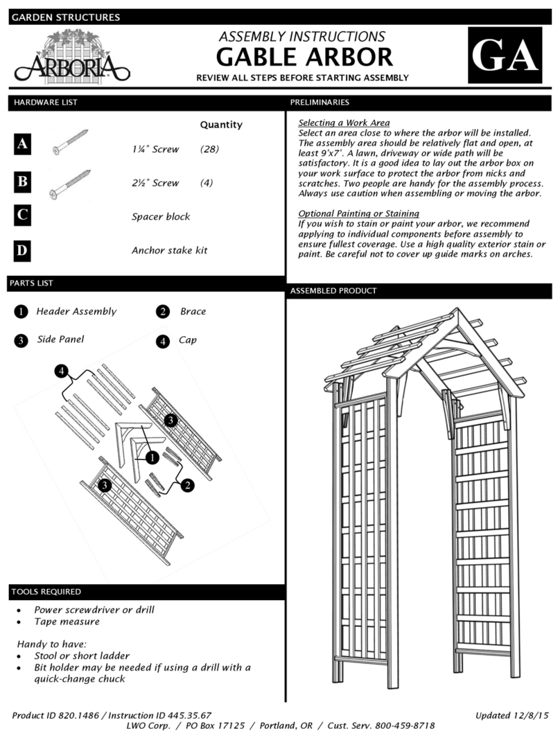 Arboria GABLE ARBOR 820.1486 Assembly instructions