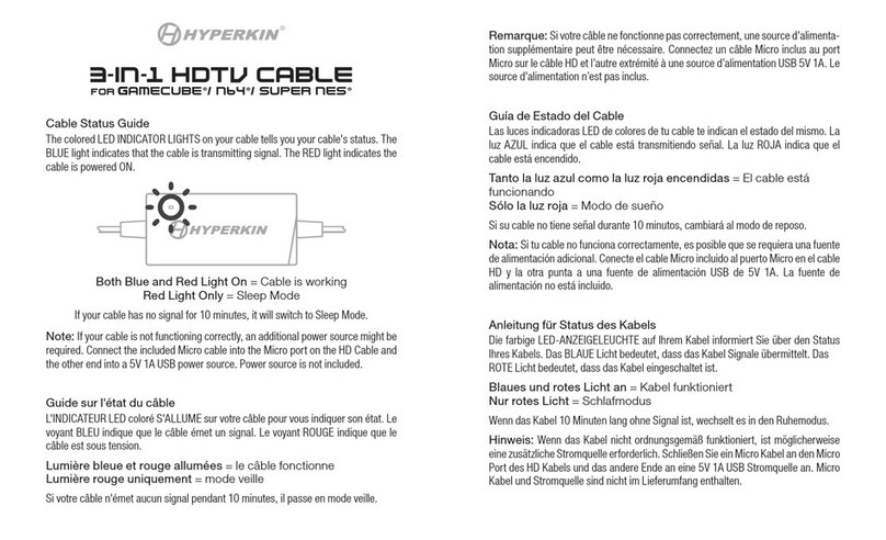 Hyperkin 3-in-1 HDT Cable Cable Status Guide