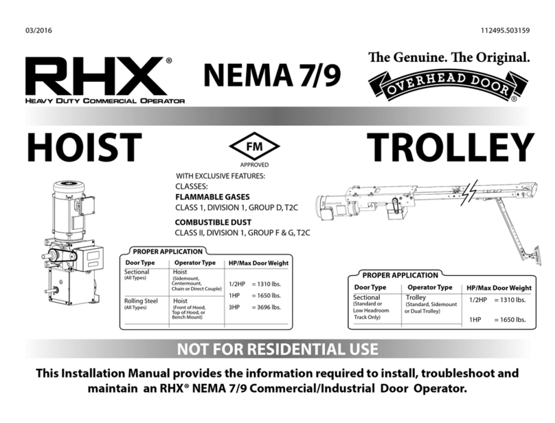 Overhead door RHX NEMA 7 installation manual
