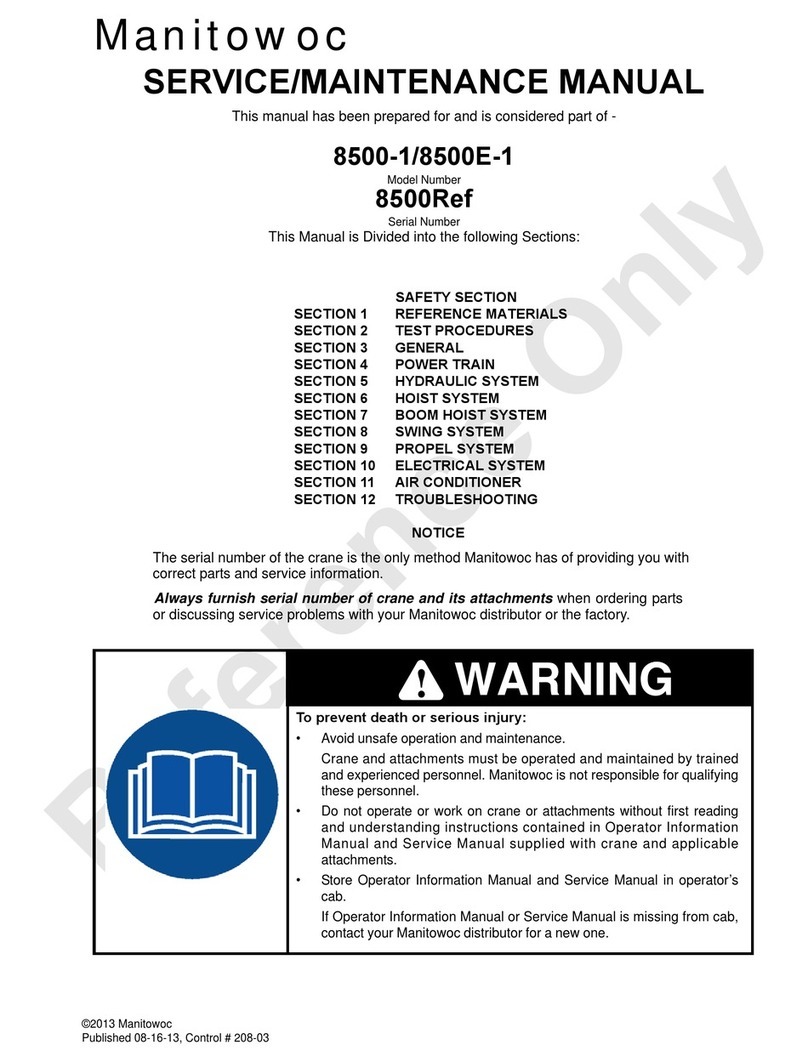 Manitowoc 8500-1 Installation and user guide