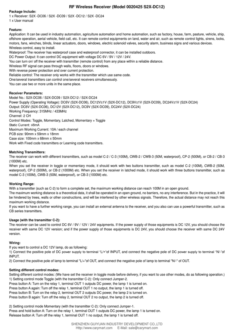 CaryMart 0020425 manual