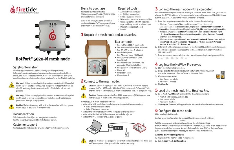 Uni-Com firetide HotPort 5020-M quick start guide