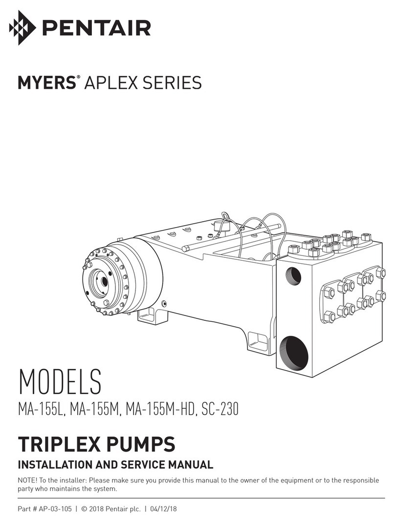 Pentair Myers Aplex MA-155L Installation and service manual