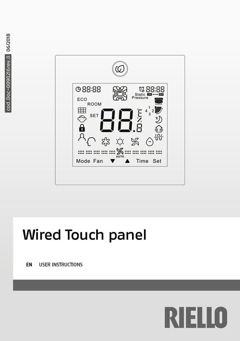 Riello Wired Touch panel User instructions