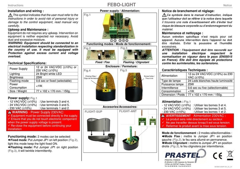 PRASTEL FEBO-LIGHT User manual