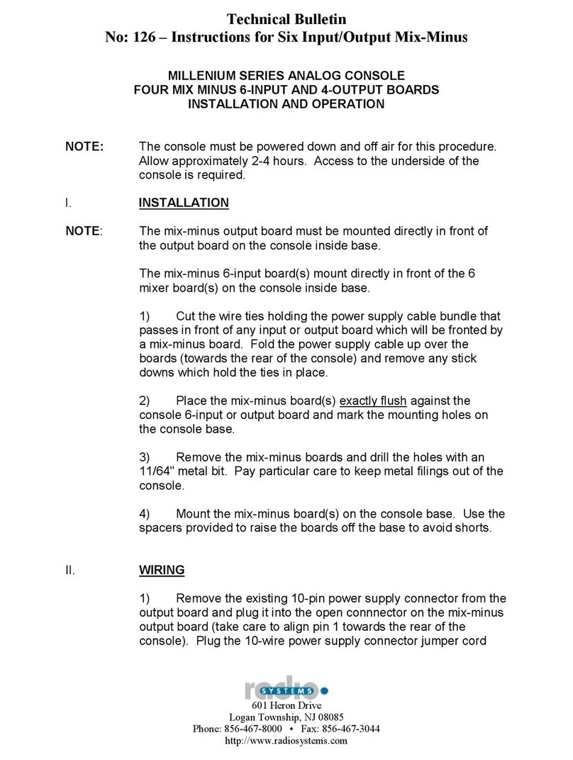 Radio Systems MILLENIUM Series Technical bulletin