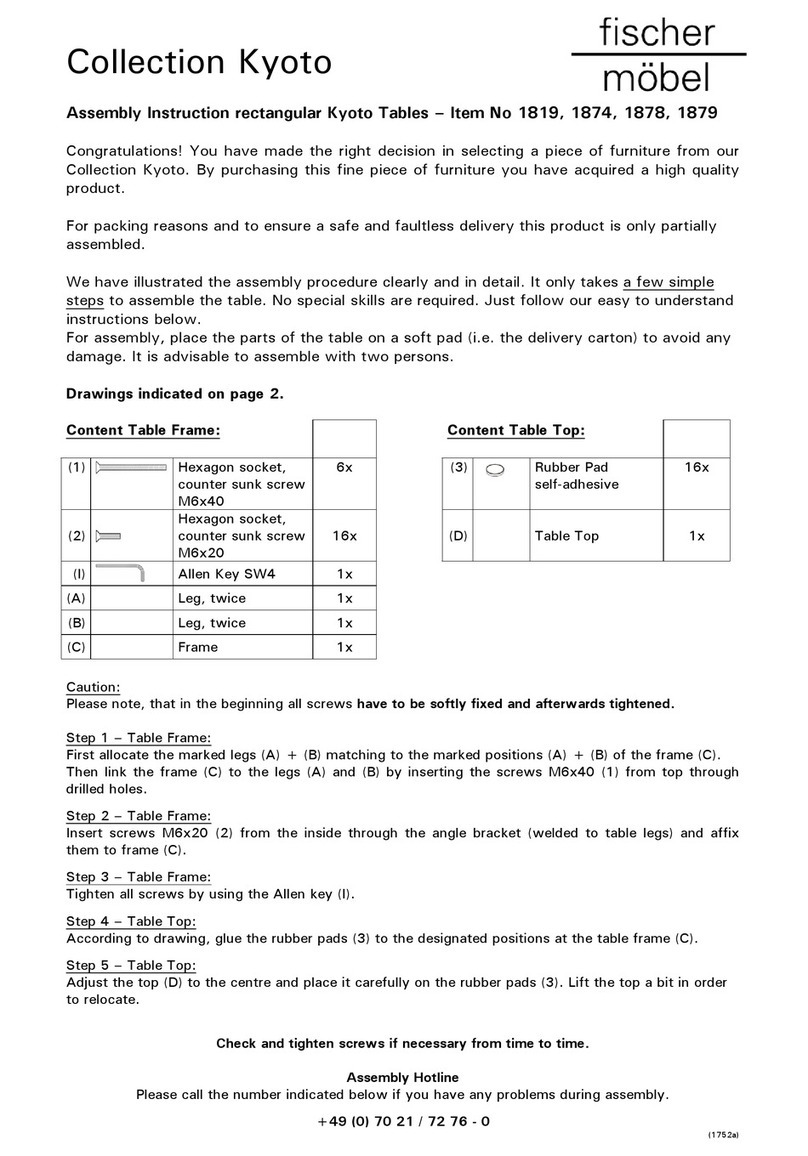 Fischer mobel Kyoto 1819 Assembly instruction